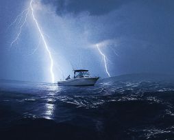boat in a storm